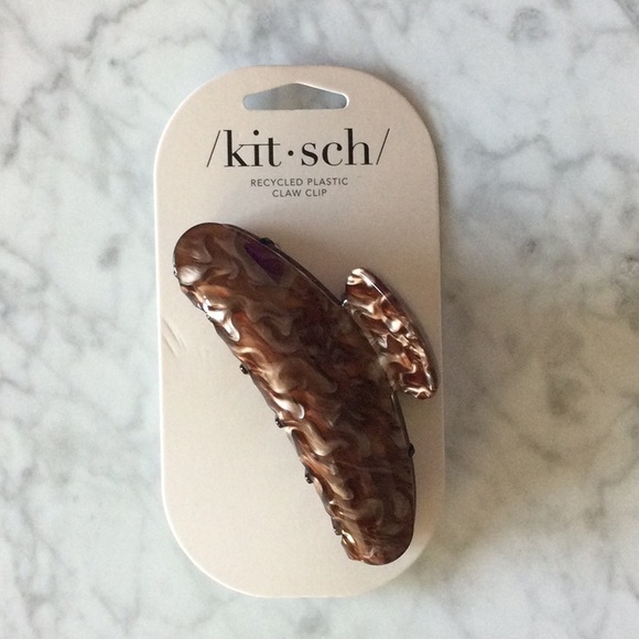 Kitsch Recycled Plastic Marble Claw Clip - Brunette - Picture 3 of 3